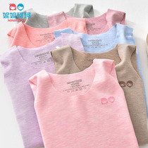 Children Meiya Bifa hot vest autumn and winter boys and girls underlay color cotton plus velvet baby underwear without trace warmth