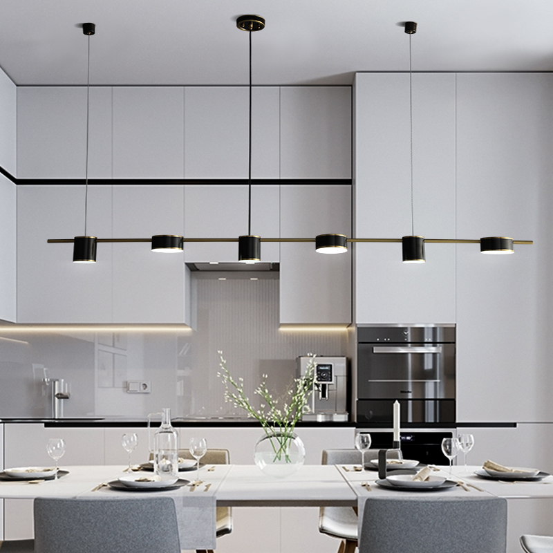 Nordic Full Copper Chandelier Dining Hall Long Led Bar TABLE LIGHT MODERN MINIMALIST CLOTHING SHOP PERSONALITY DECORATIVE LAMPS LIGHT EXTRAVAGANT