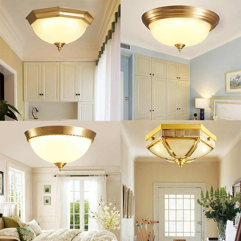 American all-copper ceiling lamp aisle walkway corridor lamp balcony lamp into the home porch light modern simple led bedroom light