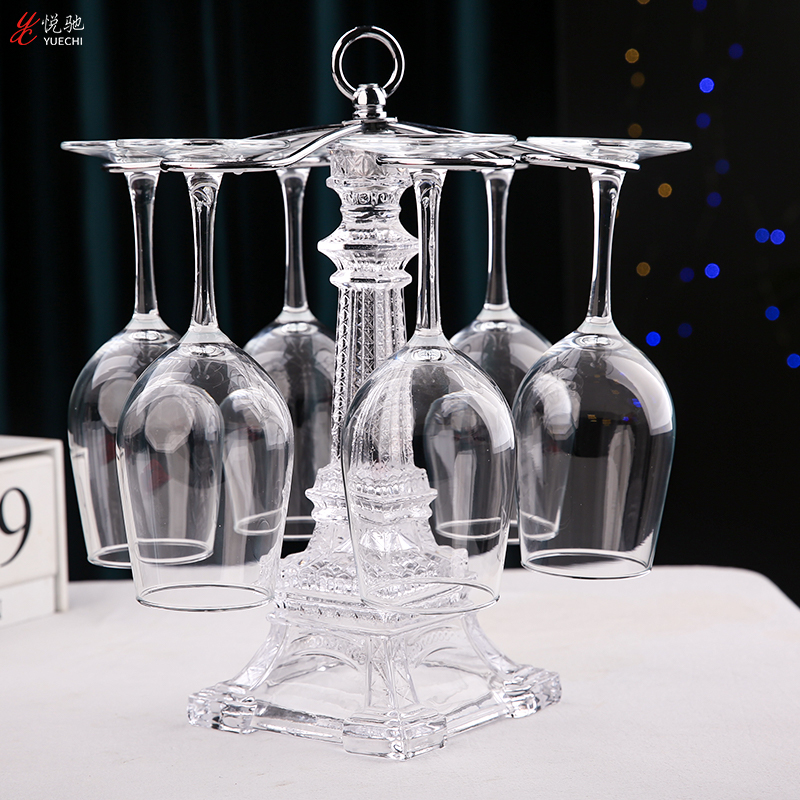 Light luxury modern Eiffel Tower crystal red wine glass rack wine glass hanger ornaments wine rack cup holder home