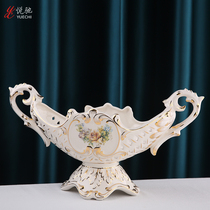 French light luxury ceramic fruit basket fruit plate snacks storage plate fruit plate modern living room coffee table personalized ornaments