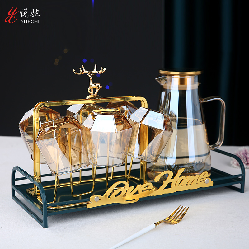 Home Light Lavish Elk Mug Cup Suit Living-room Upscale Cup With Tea Set Water Fitting Modern Nordic Heat Resistant Glass