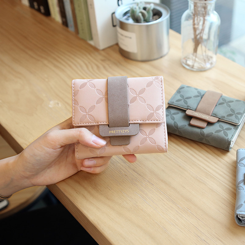 Where the element 2021 new Korean version of the wallet female short student cute ins small fresh simple personality wallet tide