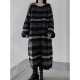 Driftwood/private style lazy style loose oversized long sweater soft waxy thickened striped knitted dress