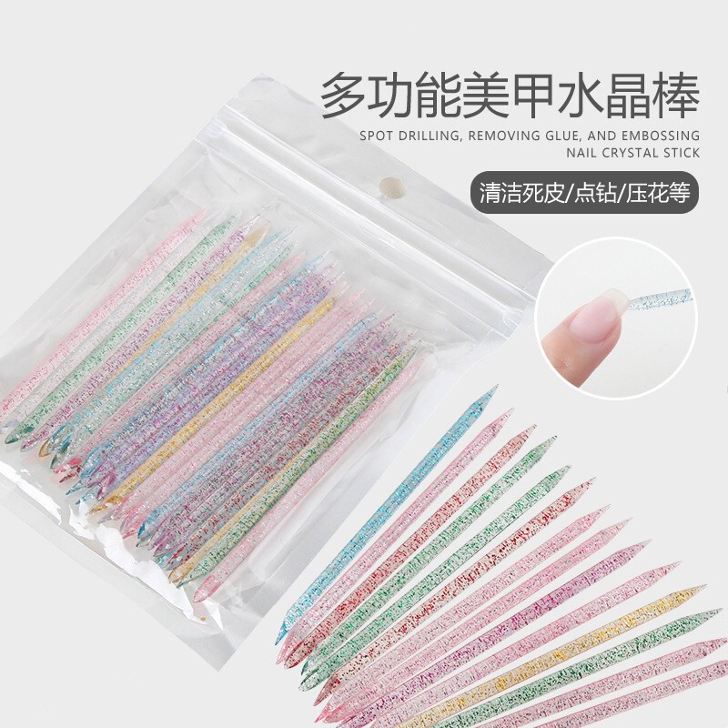 Manicure Crystal Stick Wearable Nail Tool Nail Remover Stick Double Pointed Plastic Small Wooden Stick Nail Remover Jelly Glue to Remove Dead Skin Manicure Crystal Stick Wearable Nail Tool Nail Remover Stick Double Pointed Plastic Small Wooden Stick Nail Remover Jelly Glue to Remove Dead Skin