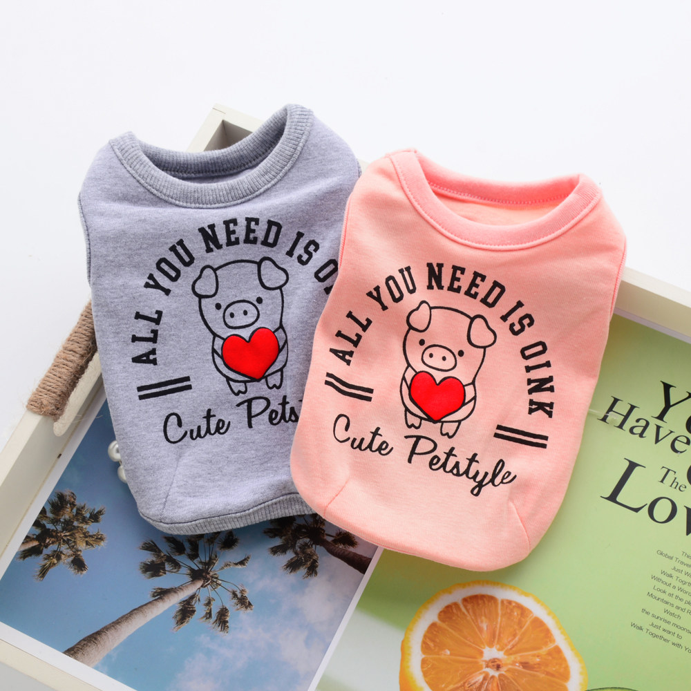 Loving Pig Pet Clothes Summer Kitty Dogs Vest Teddy Bib Bear Small Puppies Pure Cotton Spring Summer Dress Sleeveless