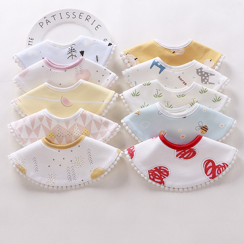 Baby saliva towel waterproof bib type saliva pocket baby bib pure cotton saliva bib newborn anti-spit milk