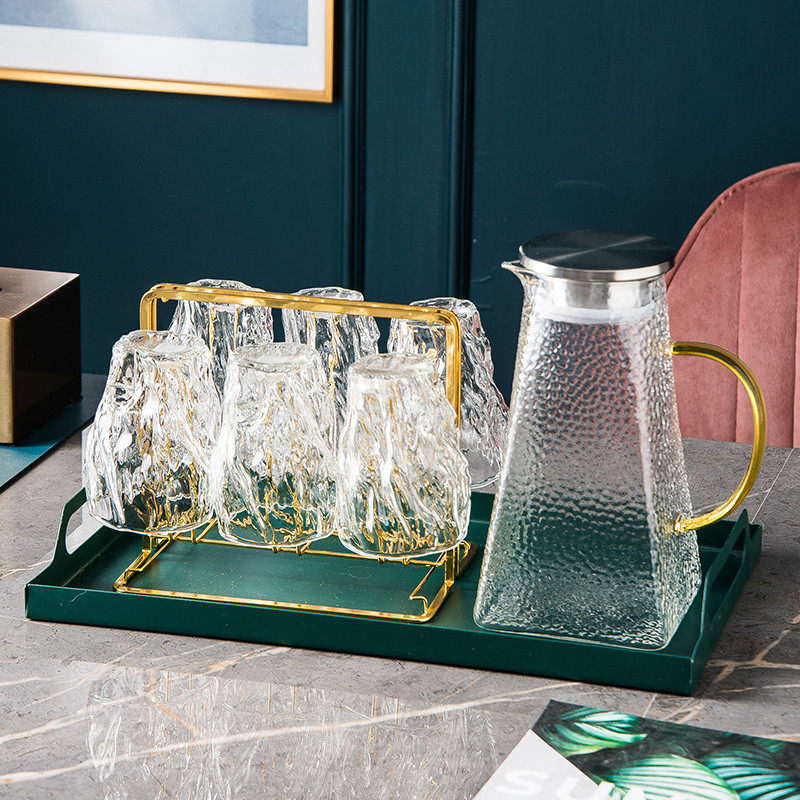 Nordic light luxury household water cup set glass kettle cold water bottle water set living room tea cup tea cup cup glass