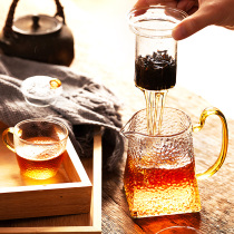 Thickened glass teapot single pot household high temperature resistant filter flower teapot black tea kung fu tea set set