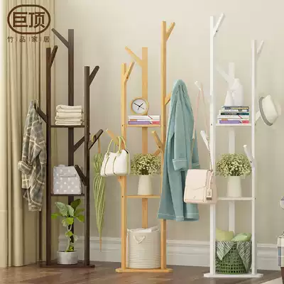 Simple coat rack solid wood floor-standing simple modern bedroom hanger room rack multifunctional clothes rack