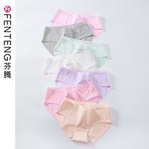 Fenteng womens panties cotton mid-rise breathable hip briefs antibacterial size cotton crotch shorts head 7 pieces