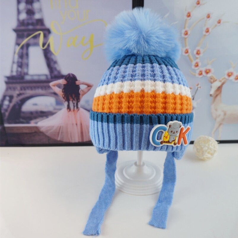 Children's hat autumn boy 0-6 years old winter baby baby plus suede thick and warm hair line protective ear cap men and women