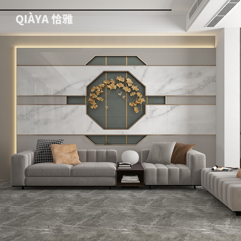 TV Background Wall Panel Living-room Landscape Flower Bird Chinese-wood Bamboo Fiber Integrated Plate Painting Genguan Decorative protective plate Wall panel