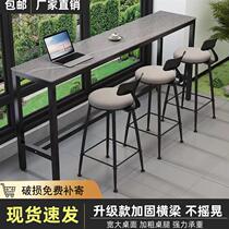 New 2023 slate wall bar table high table simple home living room dining table narrow table long table milk tea shop table