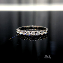 18K Gold K White 60 Points South African Real Diamond Row Ring Row Set Ring 1 Carat Laminated Belt Gift Proposal Ring Send Certificate