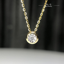 Japanese Bubble Pendant Real Diamond Clavicle Necklace 18K Golden Rose Gold K White Optional Gift for Girlfriend