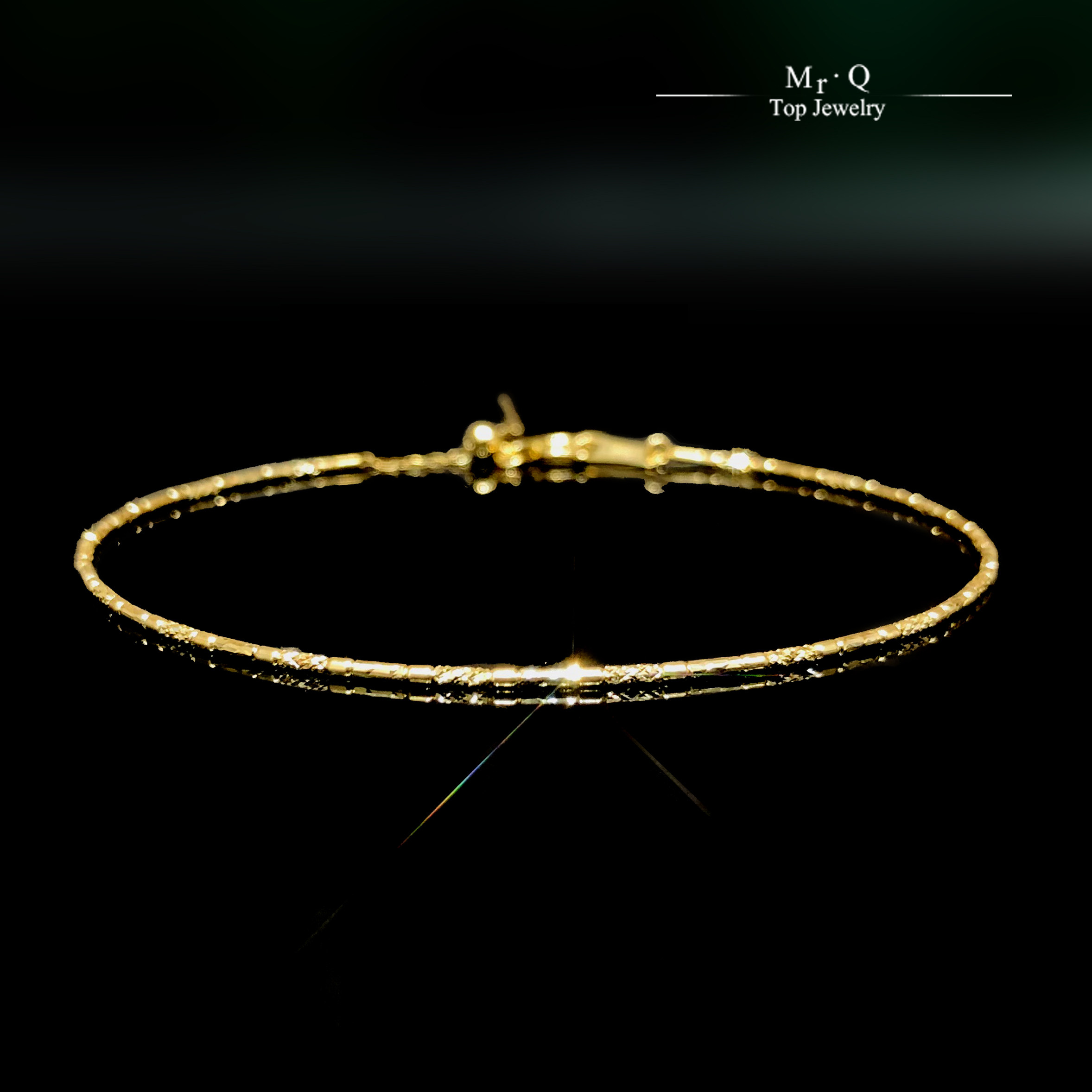 Japanese laser bracelet memory resilience bracelet 18K gold AU750 flash universal rough version needle bracelet DIY female