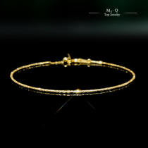 Japanese laser bracelet memory resilience bracelet 18K gold AU750 flash universal rough version needle bracelet DIY female