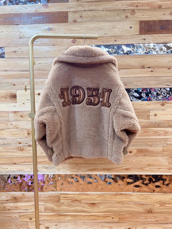 M Brand Max Teddy Bear Coat 2025 Winter New Alpaca Wool Camel Wool Short Jacket Motorcycle Style