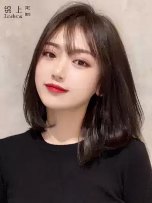 Wig female short hair long hair air banghai Net Red natural full head set real hair Xin Zhi Lei with wig set