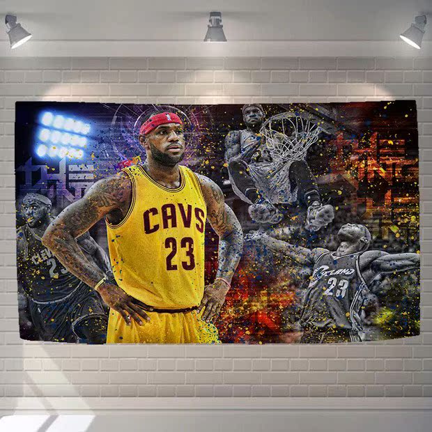 Nba treo vải nba sao treo vải trong phòng ngủ tập thể nam phòng ngủ nền tường vải bóng rổ phòng khách - Tapestry thảm decor