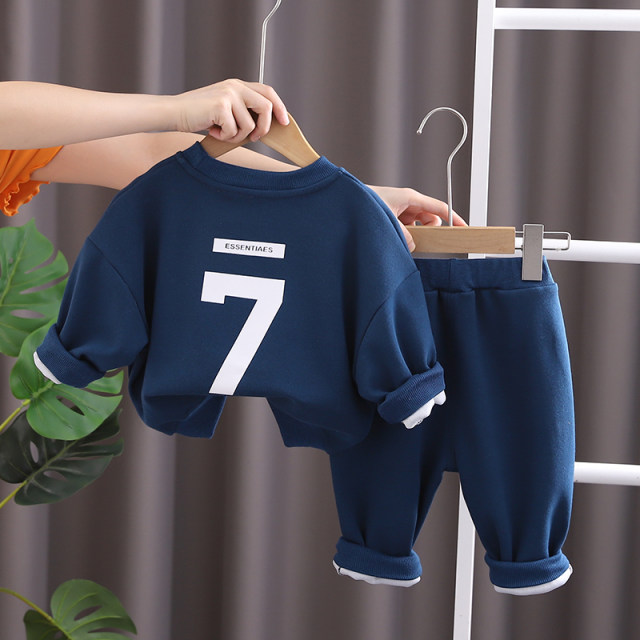 Boys' autumn suits 2022 new handsome children's autumn sports two-piece baby clothes fashionable and fashionable