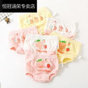 Childrens đồ lót nữ bông bé quần bánh mì tam giác cô gái quần short 1-3 tuổi mùa hè không cắt rắm.