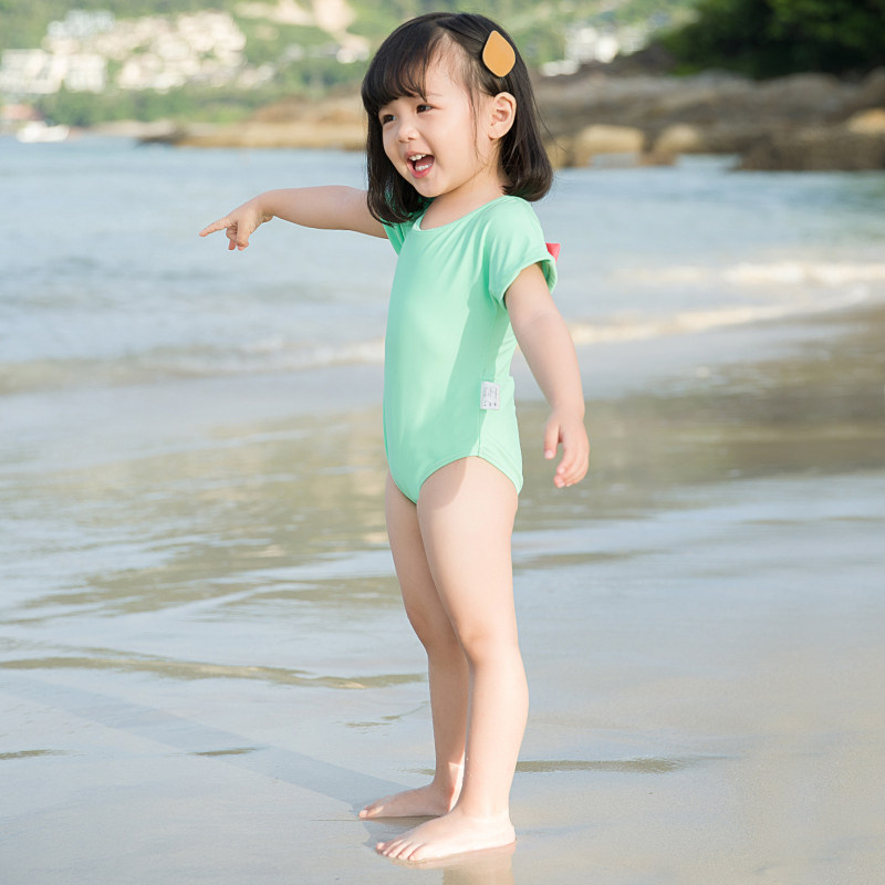 2019 New Children baby onepiece swimsuit bow Korean hot spring bikini
