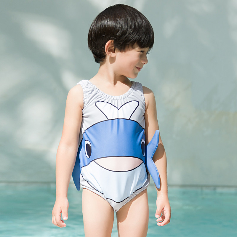 Children's swimsuit Boy girl jumpsuit Dolphin sunscreen quick-drying Infant child baby 1-3 years old swimming suit