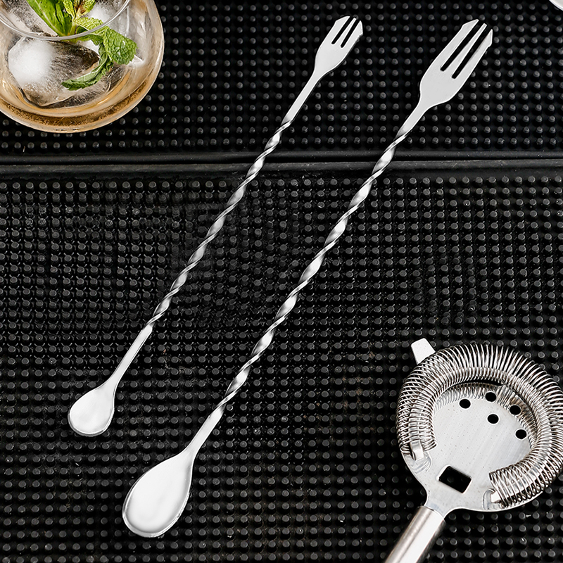 Stainless steel double-headed bar more spoon cocktail bar coffee milk tea long handle stick spoon bar bar spoon long bar spoon