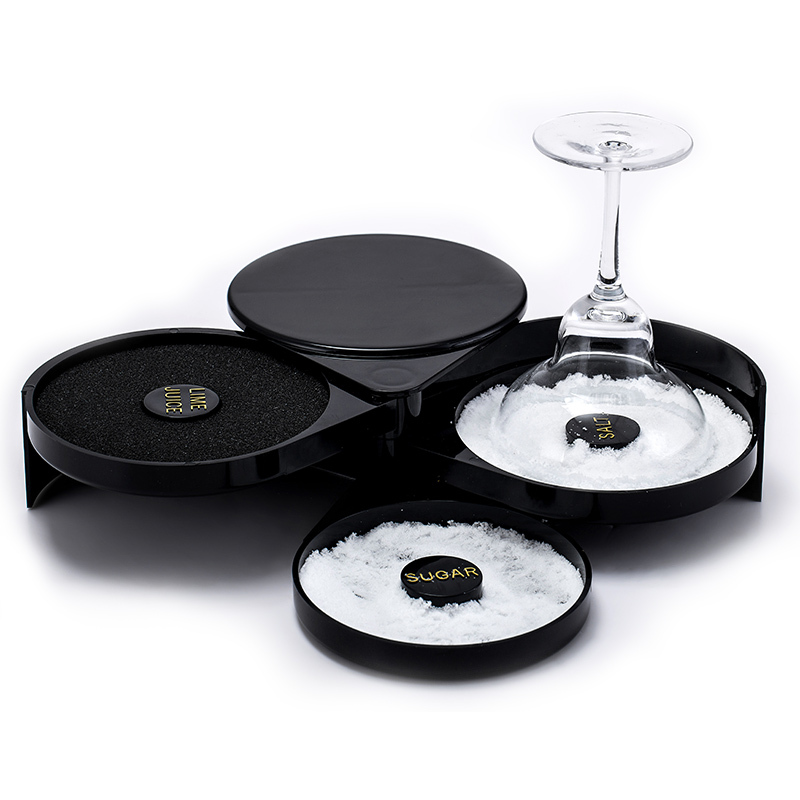 Bartender's Three-Layer Cocktail Glass with Rim, Bar Salt Rim Box, Seasoning Box, Sugar Rim Box, Margarita Cocktail Box Bartender's Three-Layer Cocktail Glass with Rim, Bar Salt Rim Box, Seasoning Box, Sugar Rim Box, Margarita Cocktail Box