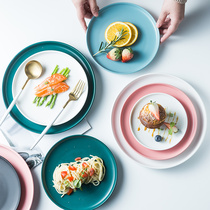 Nordic ceramic Western plate steak dinner plate creative Net Red household dish salad breakfast plate ins Wind tableware