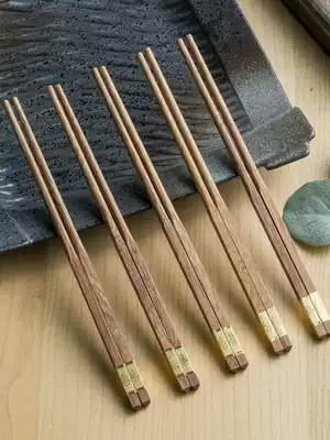 Chicken wing wood chopsticks household high-grade Japanese mildew-proof solid wood chopsticks high temperature resistant wood fast-skid home clothing non-slip ten pairs