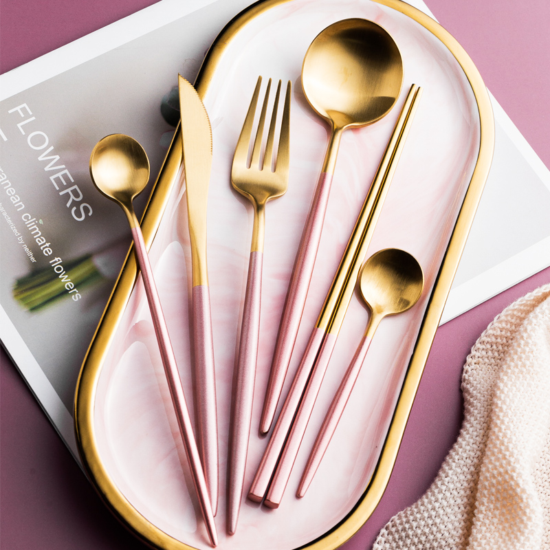 Bihon 304 stainless steel knife fork Chopsticks Coffee Sweet spoon suit Home Western Dining Furniture Suit Steak Knife Fork-Taobao