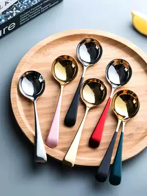 Spoon creative cute 304 stainless steel household net red watermelon short handle spoon children eat spoon small spoon