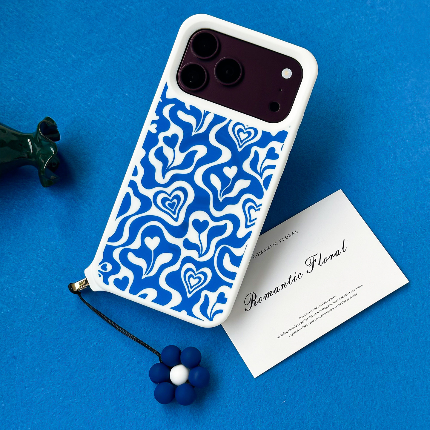 CLICHE Vintage Blue Waves Hearts iPhone Case