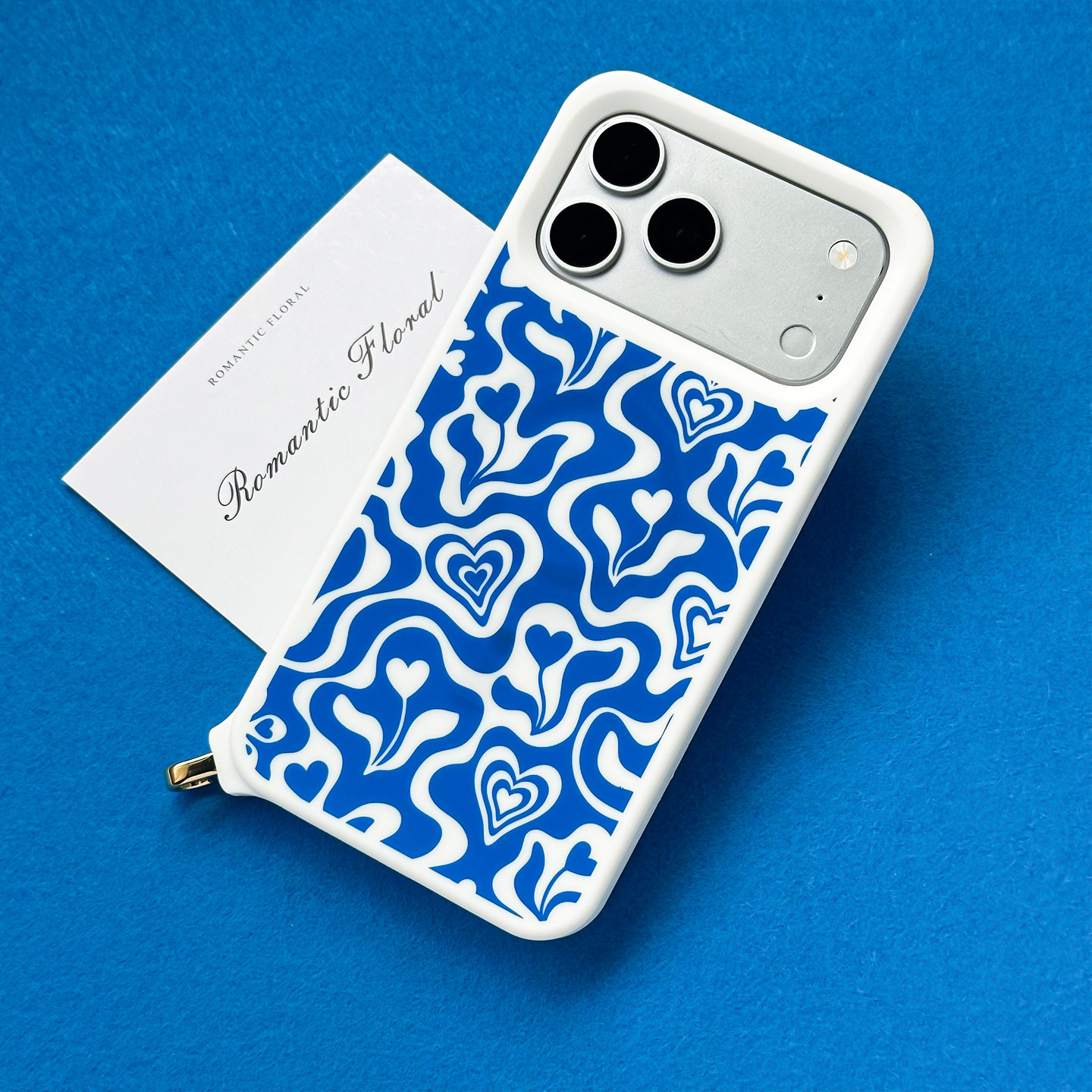 CLICHE Vintage Blue Waves Hearts iPhone Case