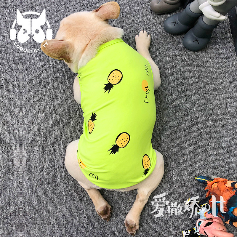 TT pet clothes spring and autumn thin section French fighting Teddy dog ​​vest Pomeranian Bichon Schnauzer two-legged bottoming shirt