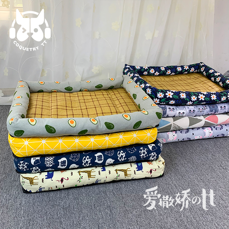 TT Dog Bed Pet Pad Spring Dog Cottle Demovable Cat Nestle Cooling Cat Dog Pads