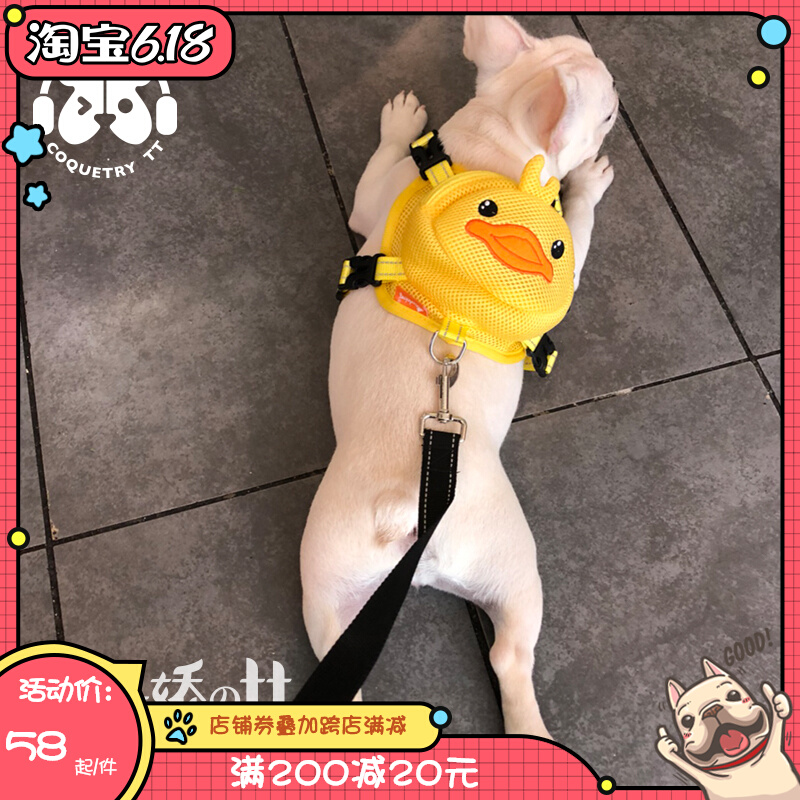 TT Youbecca pooch Shoulder Bag Self-Back Teddy Small School Bag Traction Rope Vest Type of Baby Bag for Pets Chest and Chest Bag