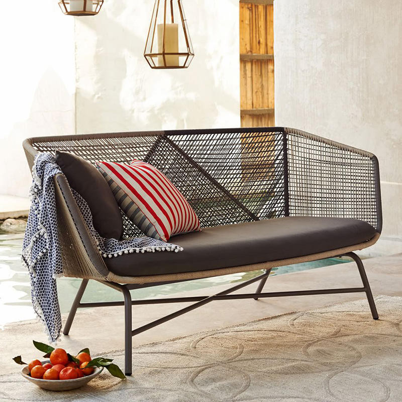 Outdoor furniture Balcony Casual Rattan Chair Sofa three-five-piece set mesh red INS Courtyard Rattan-Sofa Tea Table Combo-Taobao