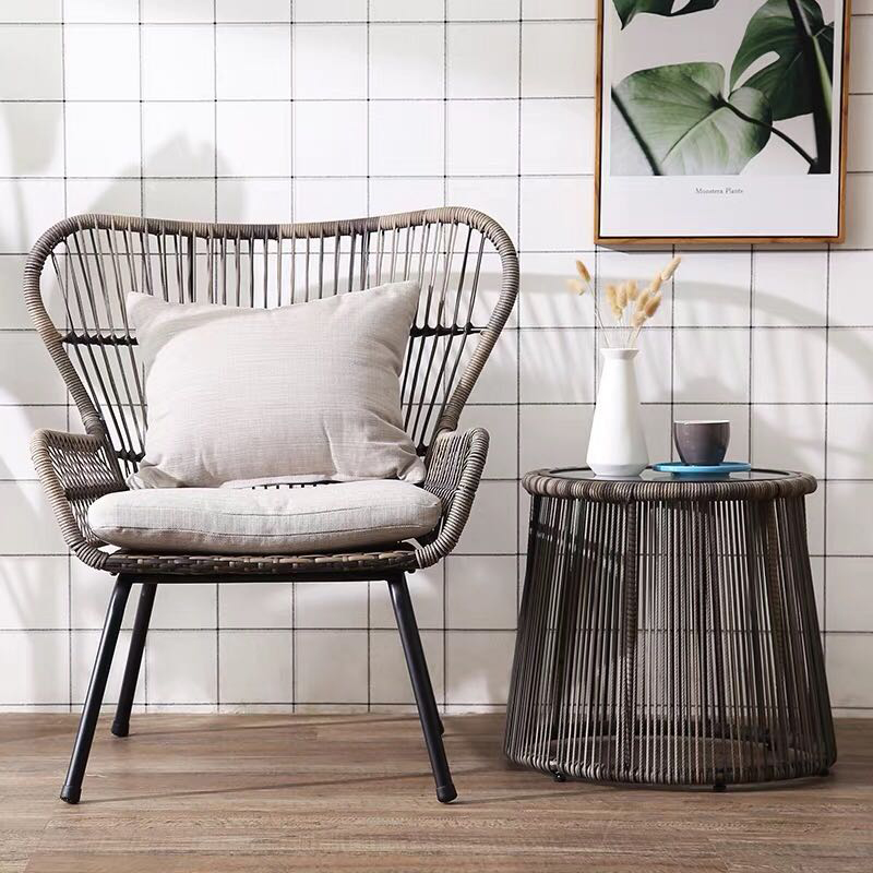 Outdoor tables and chairs designer model room courtyard balcony rattan chairs cafe dining table and chairs villa creative Nordic