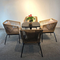Outdoor tables and chairs Nordic Furnishings Courtyard Leisure dining chair Balcony Designer Modern open air cafe
