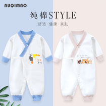  Baby one-piece summer thin spring and autumn pure cotton air-conditioned pajamas and monk clothes Female baby romper newborn clothes