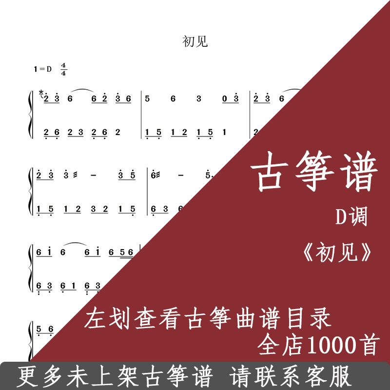 First sight Guzheng spectrum music score D key accompaniment electronic version electronic spectrum musical instrument customization