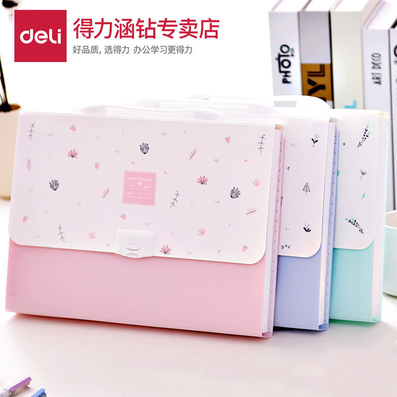 Able 72472 folder multilayer student with transparent insert page cute Korean exam paper finishing deviner high school clip bookware sub-classification a4 volume sub-cashier bag multi-position bag production check data book 13 g