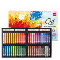 Deli 24 couleurs ultra-doux pastels à lhuile de couleur lourde bricolage ensemble de pastels à lhuile de sécurité pour enfants crayon à main doux non sale macaron 48 couleurs élèves du primaire professionnels papier spécial grattoir à pinceau peint à la main