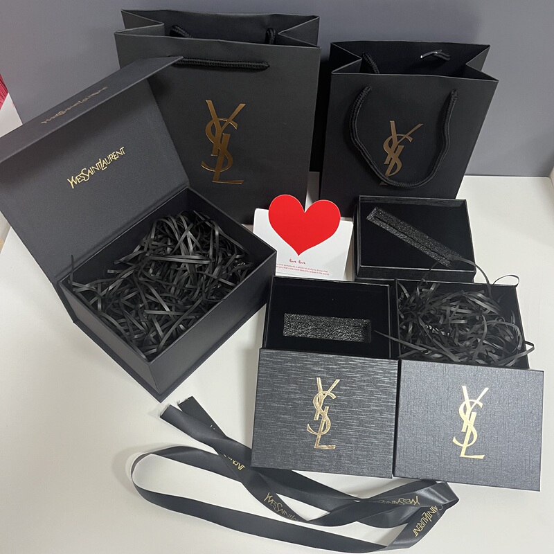 Yves Saint Laurent/Ysl Lipstick Perfume Cushion Box Small Gold Bar Square Tube Round Tube Lip Glaze Packaging Box Handbag