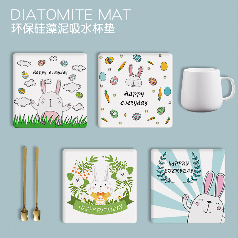 Getueto Ditopa Water Suction Cup Mat Creative Household Water Suction Cooling and Cooling Diagra Diagra Table Heat Insulation and Prevention Simple Tea Cup Pad