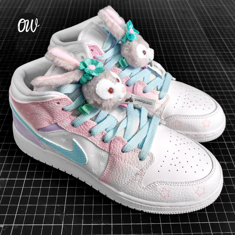 AIR JORDAN Nike women shoes NIKE sneakers custom aj1 high cylinder Stars deli hand-painted shoes diy N-0253